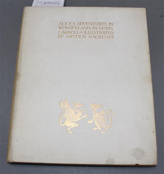 Dodgson, Charles Lutwidge - Alices Adventures in Wonderland, one of 1130, illustrated by Arthur Rackham, qto, original cloth gilt,